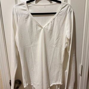 Elegant White V-Neck Women's Top